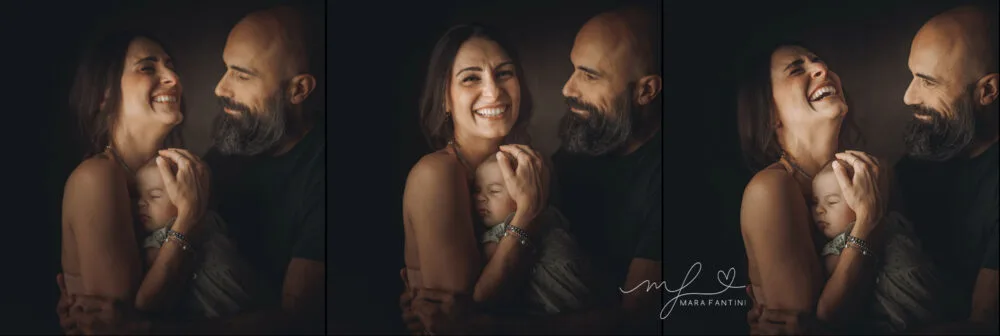 Book fotografico bambini Roma — famiglia con bimba di 3 mesi, studio Mara Fantin